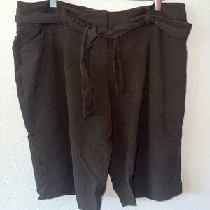 Michael Kors Dark Brown Paper‎ Bag Shorts Size 14